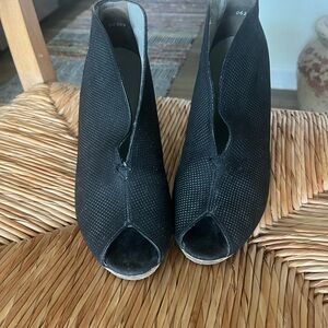 Women's Black Peep-Toe Ankle Boots